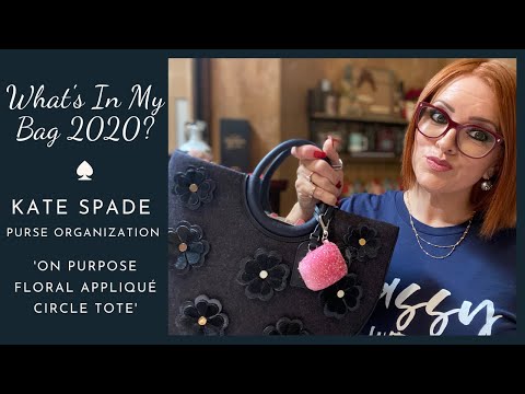 What's In My Bag 2020 | Kate Spade Purse Organization – On Purpose Floral Appliqué Circle Tote